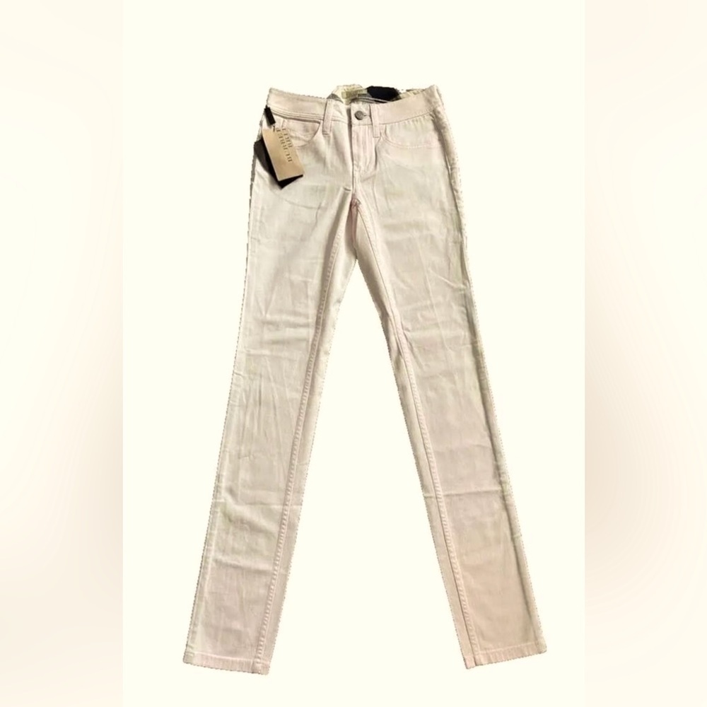 NWT Burberry Brit cream pink jeans pants 24 R
